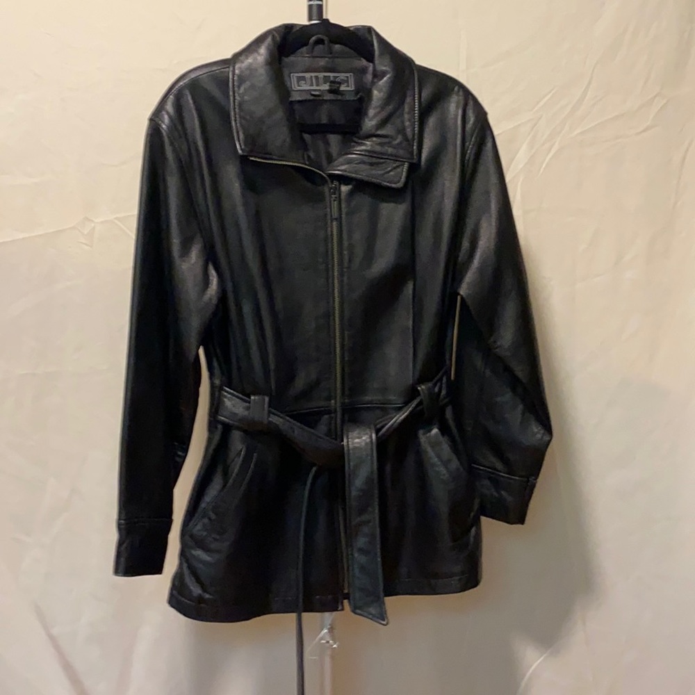 Women’s JLC 100% Black Leather Jacket Sz M